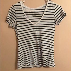 White and navy striped shirt